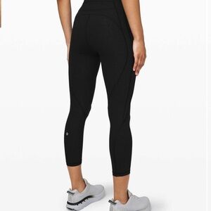 ECU Lululemon Time To Sweat Crop Pants Leggings Sz 2 Black Running Gym Yoga*U17